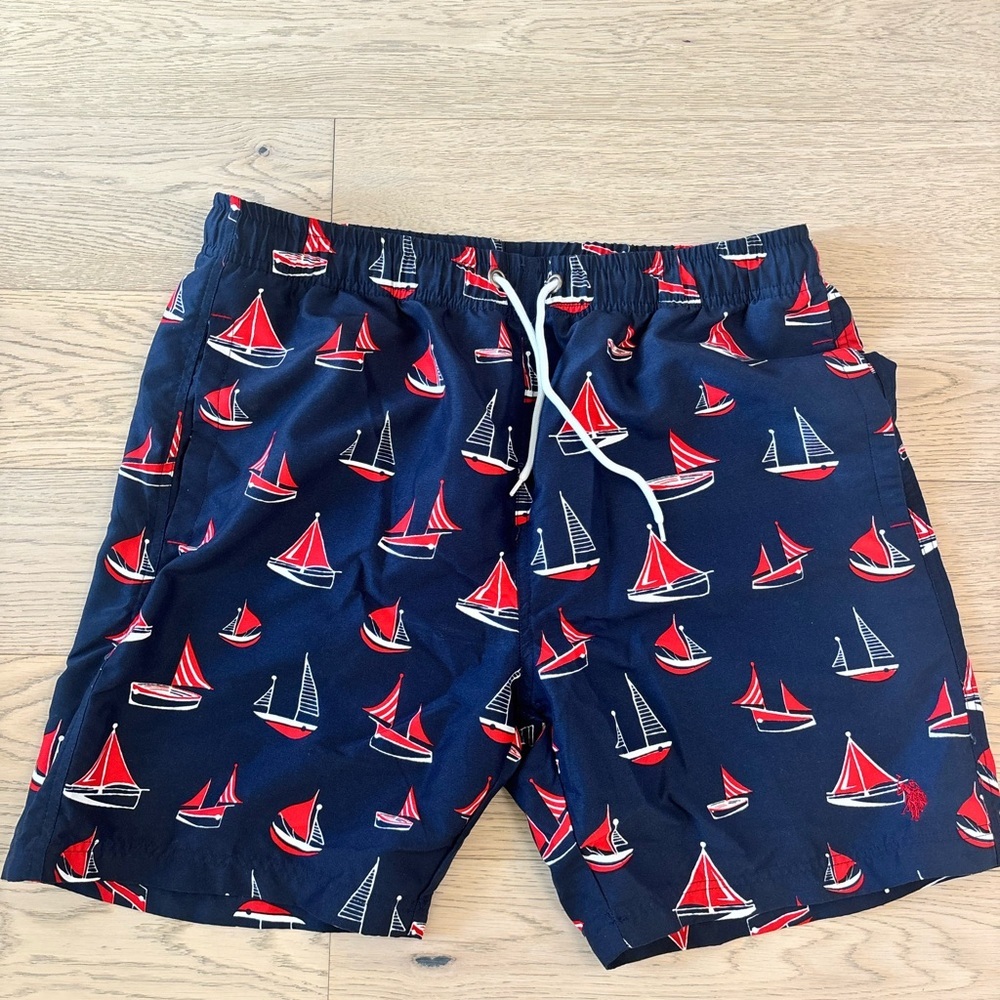 U.S. Polo Assn. Red and Blue Swim Shorts